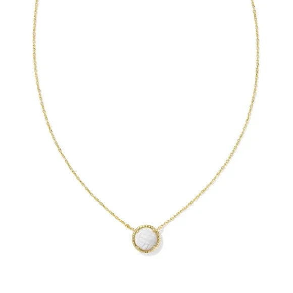 Kendra Scott Volleyball Short Pendant Women's White Pearl 19" Necklace QLW832 - Picture 5 of 10